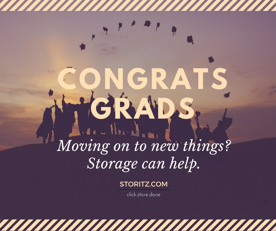 Storitz_'s tweet photo. Congratulations, grads!  Use https://t.co/iaC6J2A31T to store your stuff &amp; make room for your future. #clickstoredone #moving #selfstorage https://t.co/GP917lJ6dc