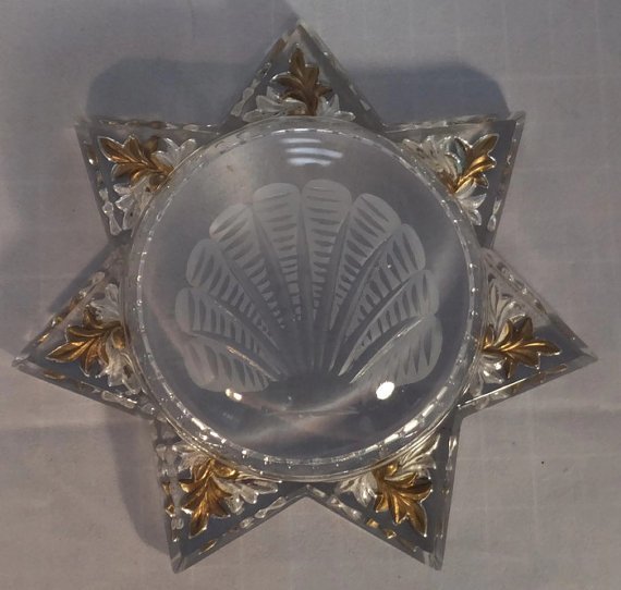 ❦☾ Victorian Glass Paperweight  with Etching and Gold Details#victorian #antique #paperweight etsy.me/1euUDUp