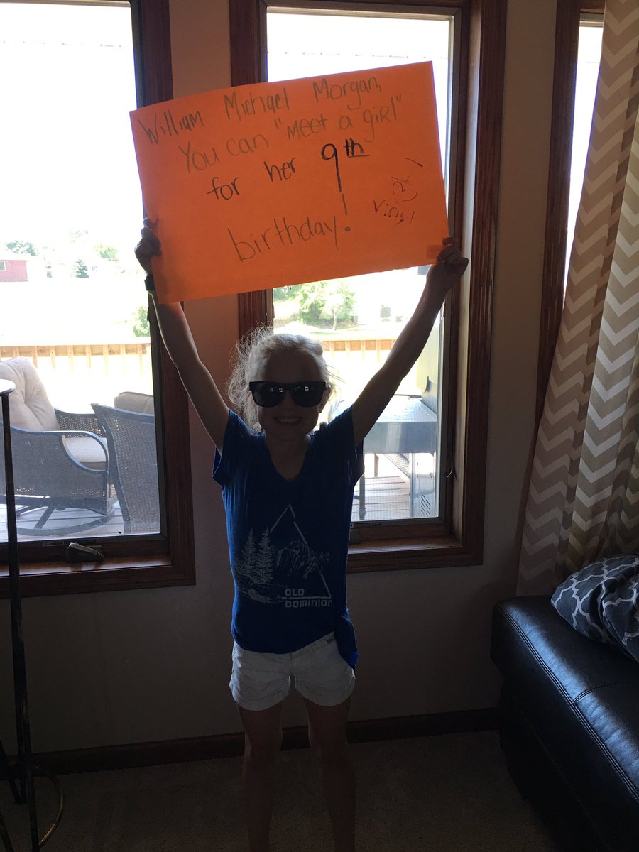 burkholders12's tweet photo. @wmmorgan -the birthday girl is patiently waiting for you to take stage on her 9th birthday! https://t.co/U1rp3TqZif