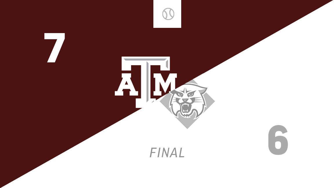 WALK OFF! Texas A&amp;M takes game 1 over Davidson! #12thMan #NCAABaseball #OlsenMagic