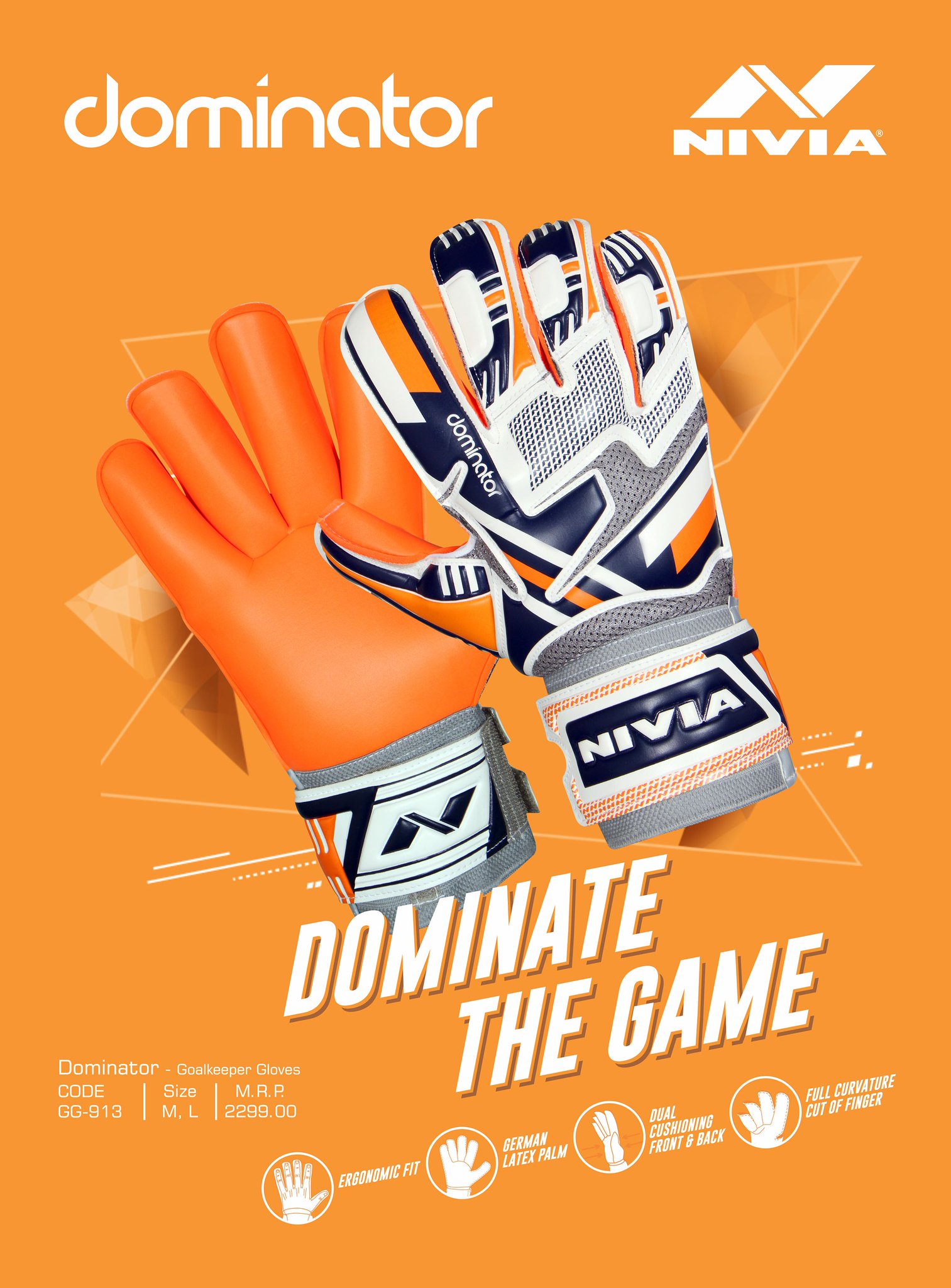nivia football gloves