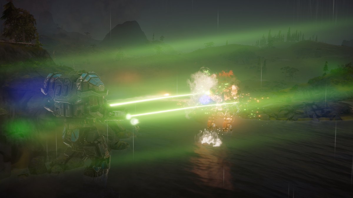 Lugerron's tweet photo. I was able to position my Atlas in front of a Trebuchet.  This was the result. #BattleTech #BATTLETECHBeta #BOOM 1/4 https://t.co/rNB0kOn707