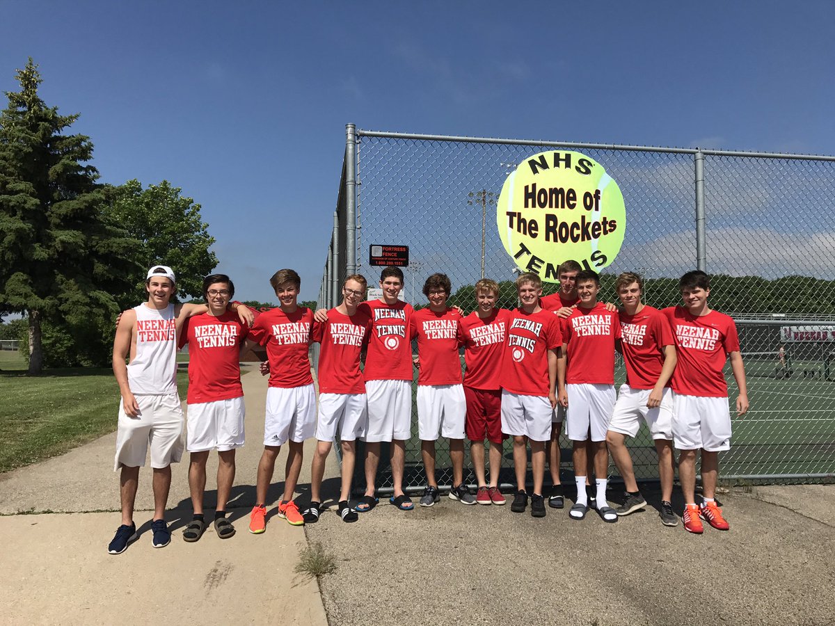 NateNwerner's tweet photo. Way to go NHS Boys Tennis Team on tonight's victory over Arrowhead in the State Quarterfinal. They take on Eau Claire Memorial tomorrow 🚀🎾! https://t.co/ECdFmPDgoj