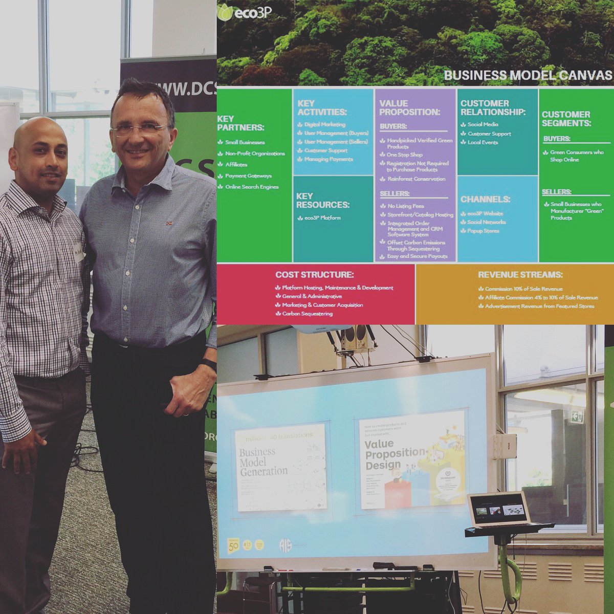 Presenting eco3P.com's business model canvas with the co-author of Business Model Generator book. #startup #digital