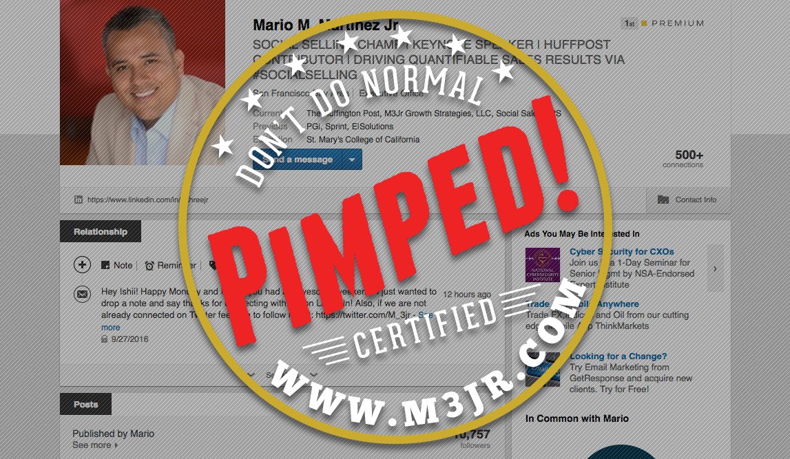 M_3jr's tweet image. Stand out &amp;amp; get your #LinkedIn Profile Headline PIMPED Certified! Find out how! #DontDoNormal #Sales @M3JrGrowth bit.ly/2eabOPf