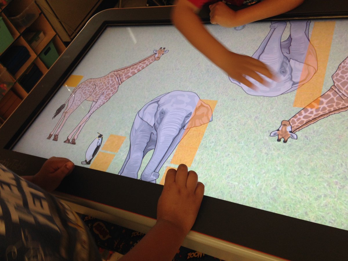 MarcotteTeach's tweet photo. Measuring using nonstandard units at the Activtable. #transforminglearning2017 @vbHolland @HollandAP23 @VBEdTech https://t.co/lYigqXAQSf