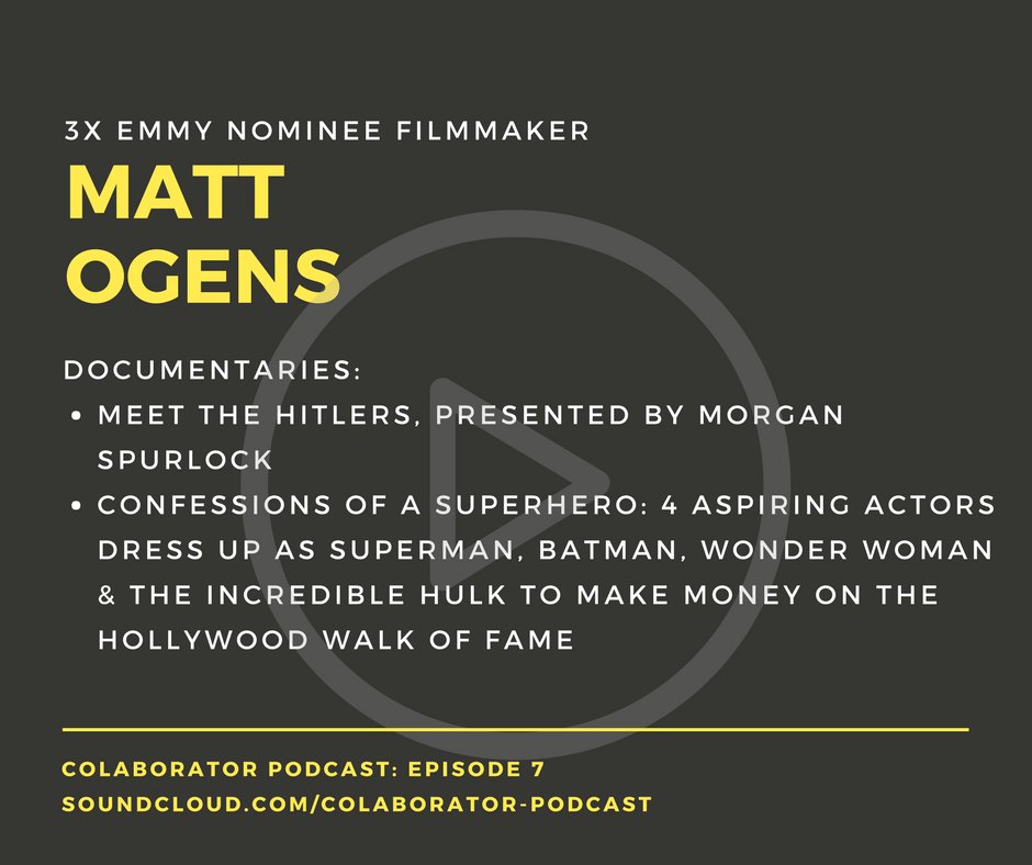 colaboratorPCN's tweet photo. The #colaboratorpodcast loves eccentric #documentaries! Check out our chat with director @mattogens! #podcasts #superheroes #morganspurlock https://t.co/lhhHLWP7l2