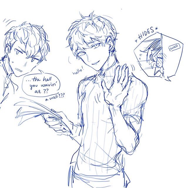Unnecessary comic of me awkwardly waving at Lukas ??? 