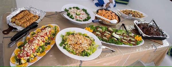 Lunch consists of Seafood Paella, Blackened Fish, BBQ Ribs, Potato salad, Pasta salad, our special Greek green salad. #StMaarten #StMartin
