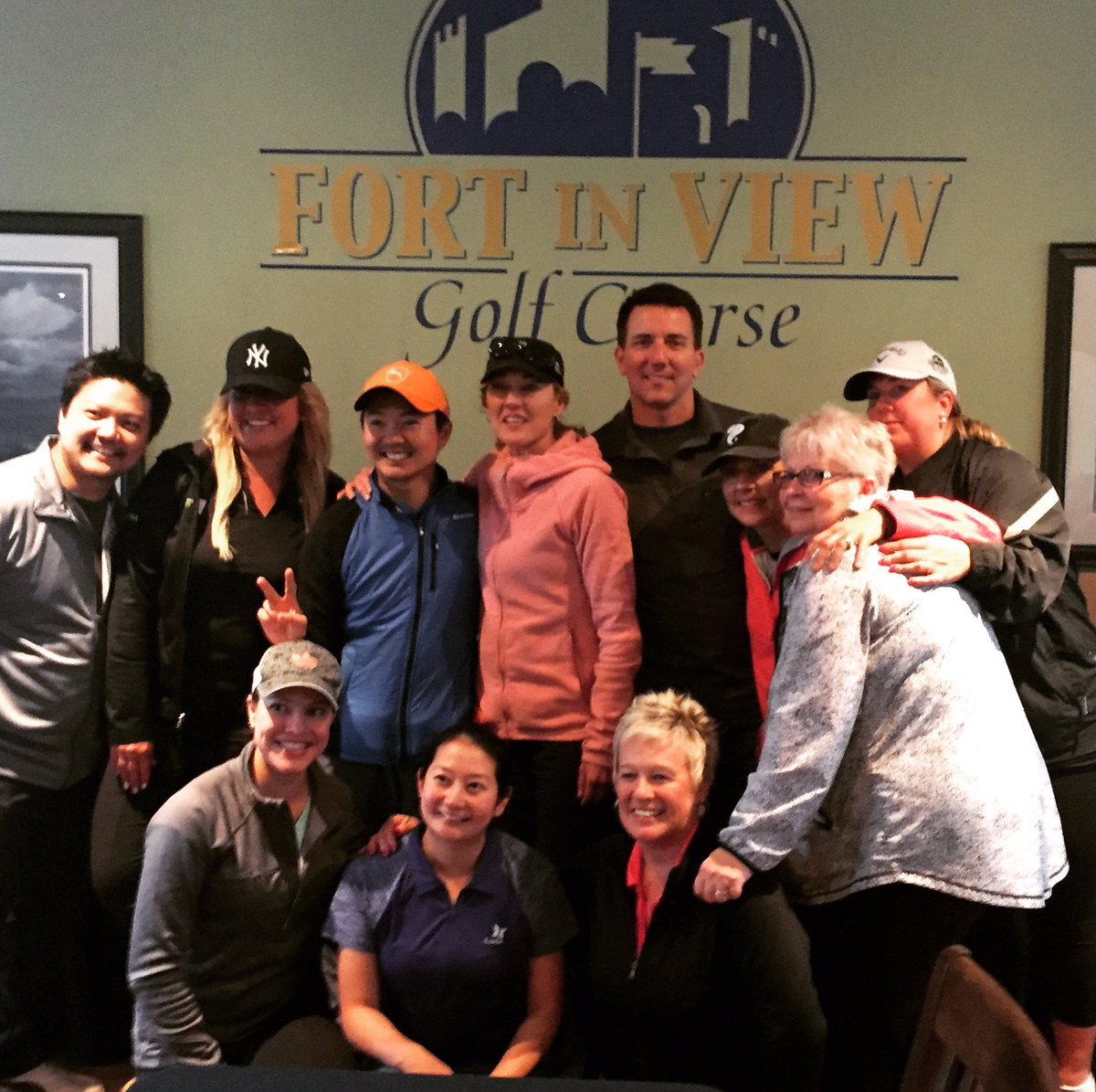 FortSaskChamber's tweet photo. The whole team from Fort orthodontics came out to play in the rain! #fsgolf #teambuilding #fortsask @fortexportho https://t.co/gHM2FHA6EW