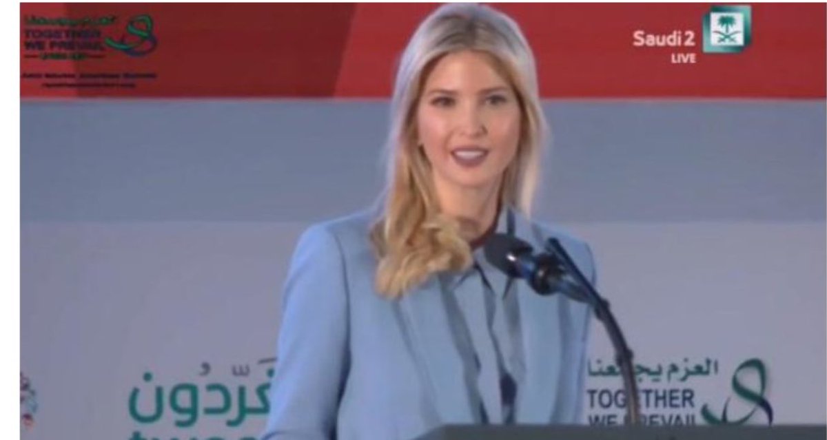 rulajebreal's tweet photo. Saudi Arabia gave $100M to Ivanka's "female entrepreneurs fund" but hasn't given refugee status to a single Syrian. https://t.co/0zcFl5TIqS https://t.co/Lj129GrEOy