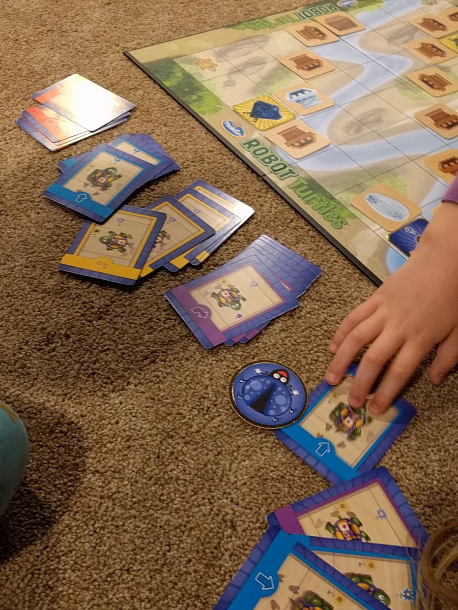 oifland's tweet photo. The Kindergartner is girlsplaining Robot Turtles to her brother https://t.co/AU1q6w0LEG