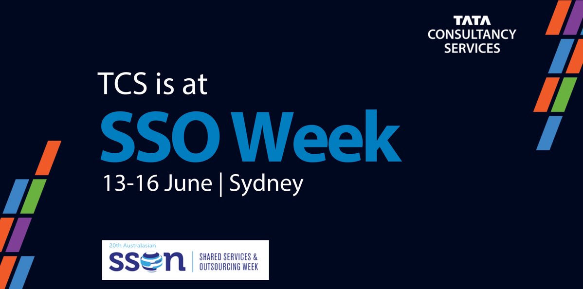 TCS_ANZ's tweet photo. Looking forward to SSO Week 2017. Visit Booth 14 to learn how TCS can benefit your business. More info: https://t.co/WRky8E6unx #ssoweek https://t.co/fYyG8mu0FO