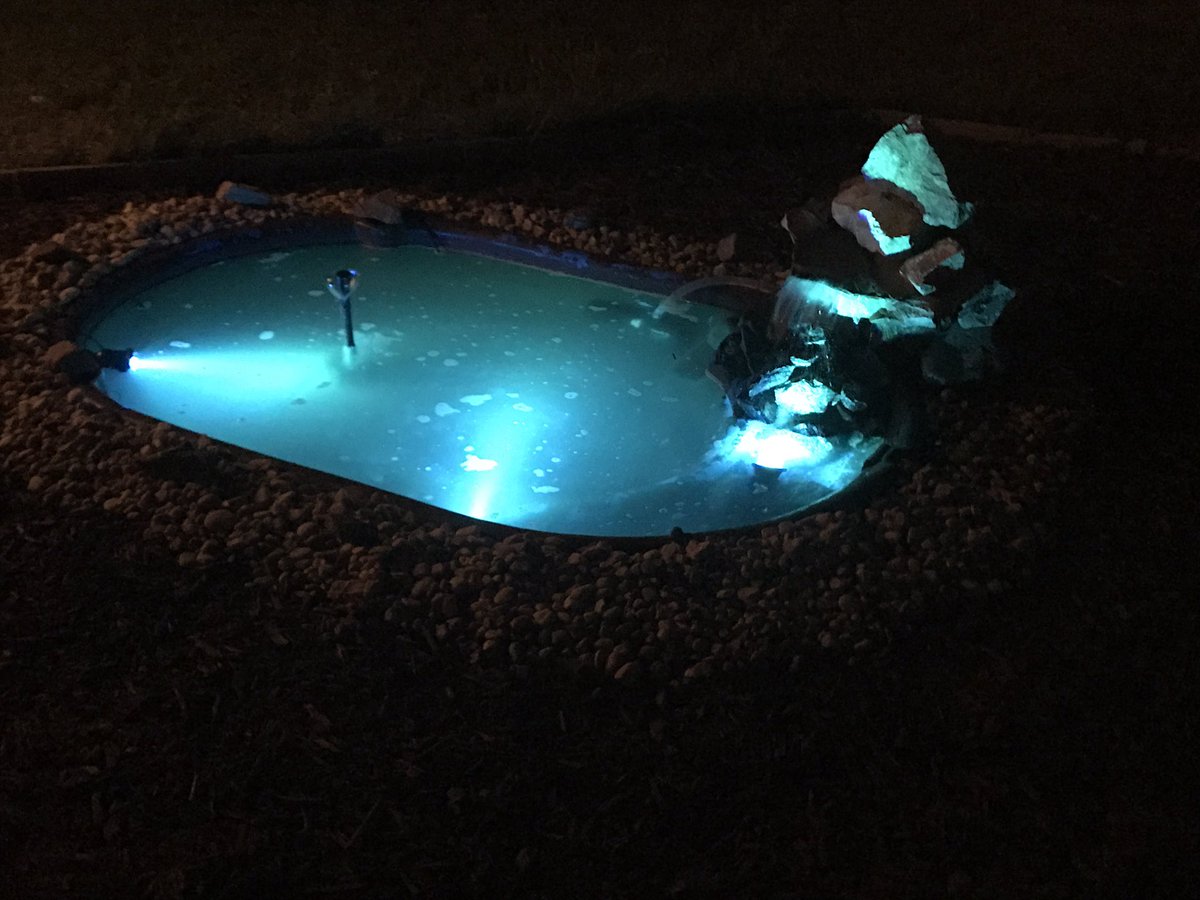 wally406's tweet photo. Pond has new lights! #ledfun https://t.co/C0QLxGXKSD