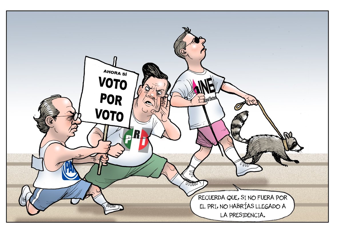 fisgonmonero's tweet photo. ¿Quién gana el campeonato de cinismo? ¿Calderón pidiendo voto X voto? ¿El PRI recordando que lo apoyó en el fraude? ¿O el INE que nada ve? https://t.co/4jPK84q4Gd