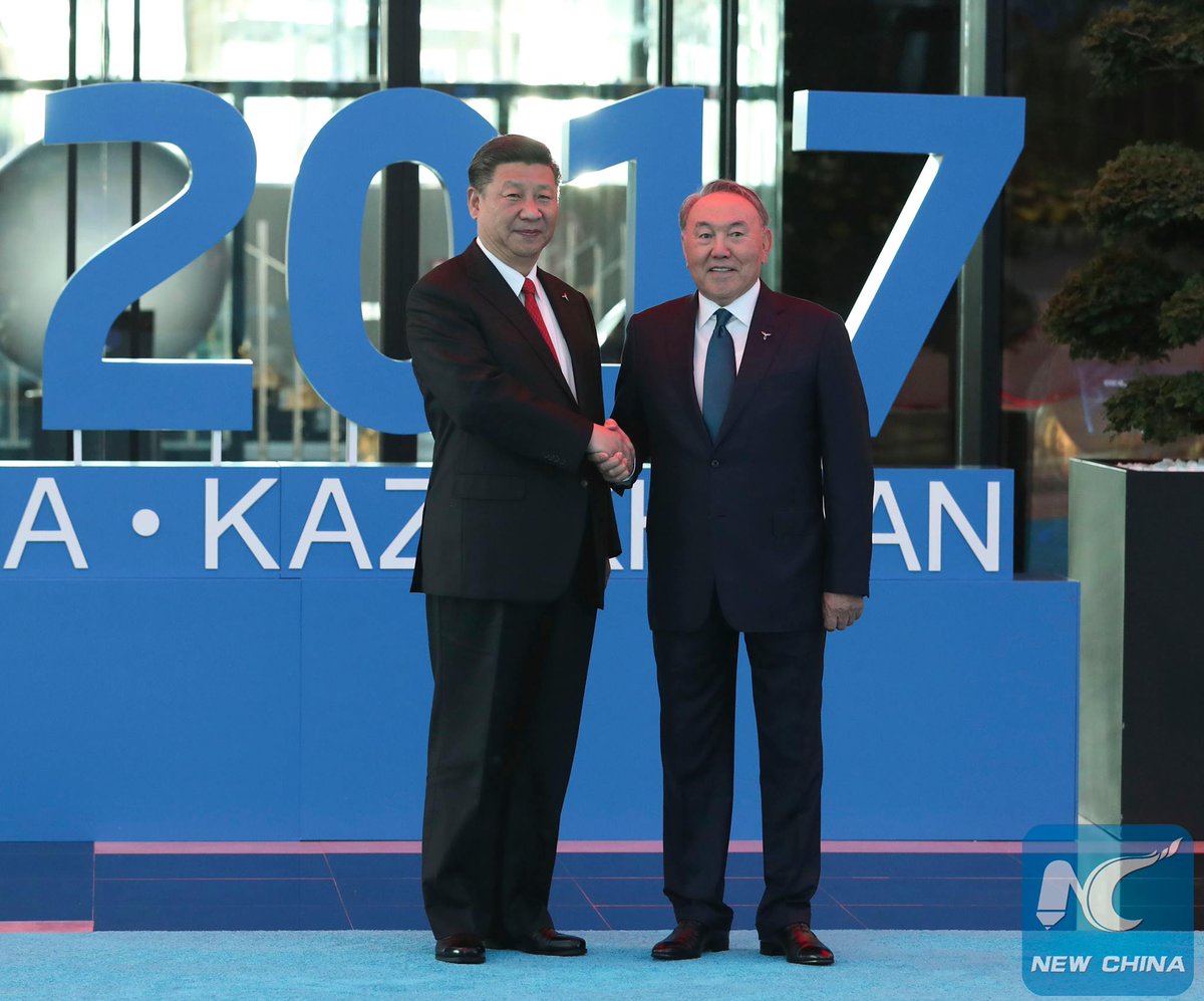 XHNews's tweet image. Chinese president wraps up visit to Kazakhstan. China to host the next #SCO summit in June 2018 #XiVisit xhne.ws/CoppE
