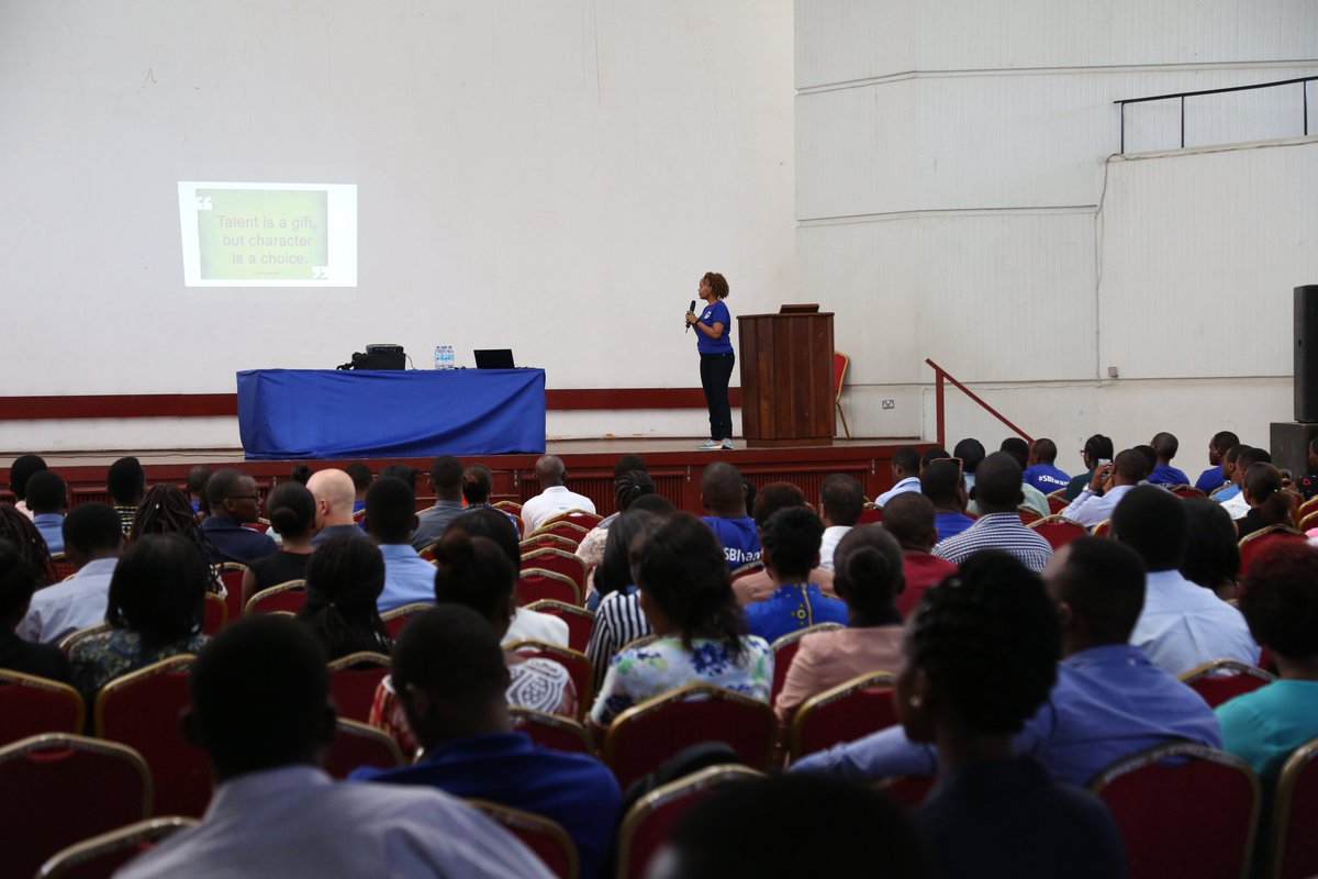 StanbicBankTZ's tweet photo. Talent is a gift but character is a choice. Esther Manase giving life skills tips. #SBIwantIn https://t.co/fy7Pi134Sp