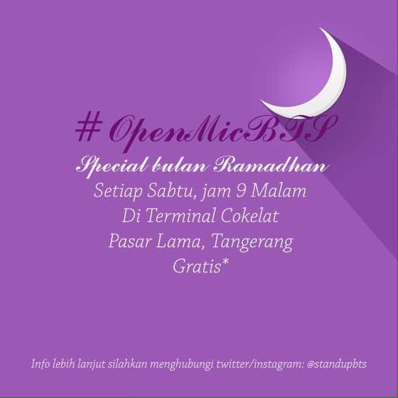 StandUpIndoTNG_'s tweet photo. Tempatnya masih sama, di Terminal Cokelat, yuk ah kita ngumpul #OpenmicBTS https://t.co/uo1vjeCGbx