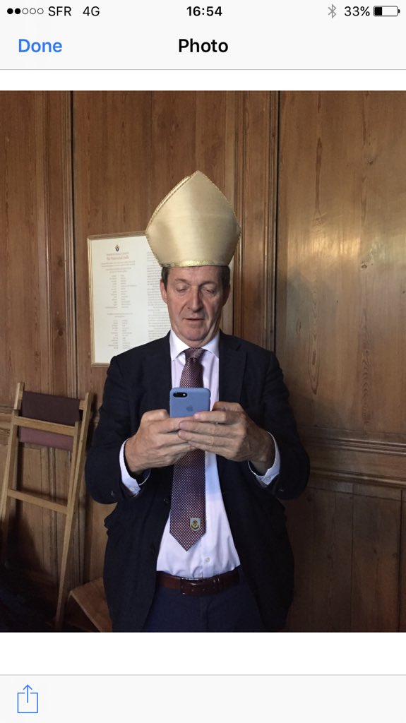 campbellclaret's tweet photo. Warm up q@bbcquestiontime was 'naughtiest thing you've done?'Last month I nicked Archbishop mitre when he popped out https://t.co/j7C2qybfk5