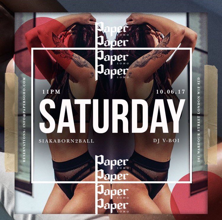 vanitylist_'s tweet photo. Tonight is looking RIDICULOUS 🔥🙌🏼

@papersoho

@Siakaborn2ball &amp; @DJVboi on decks..

Tables/Glist - info@unique-parties.com #PaperSaturdays https://t.co/grL2ZQPphl