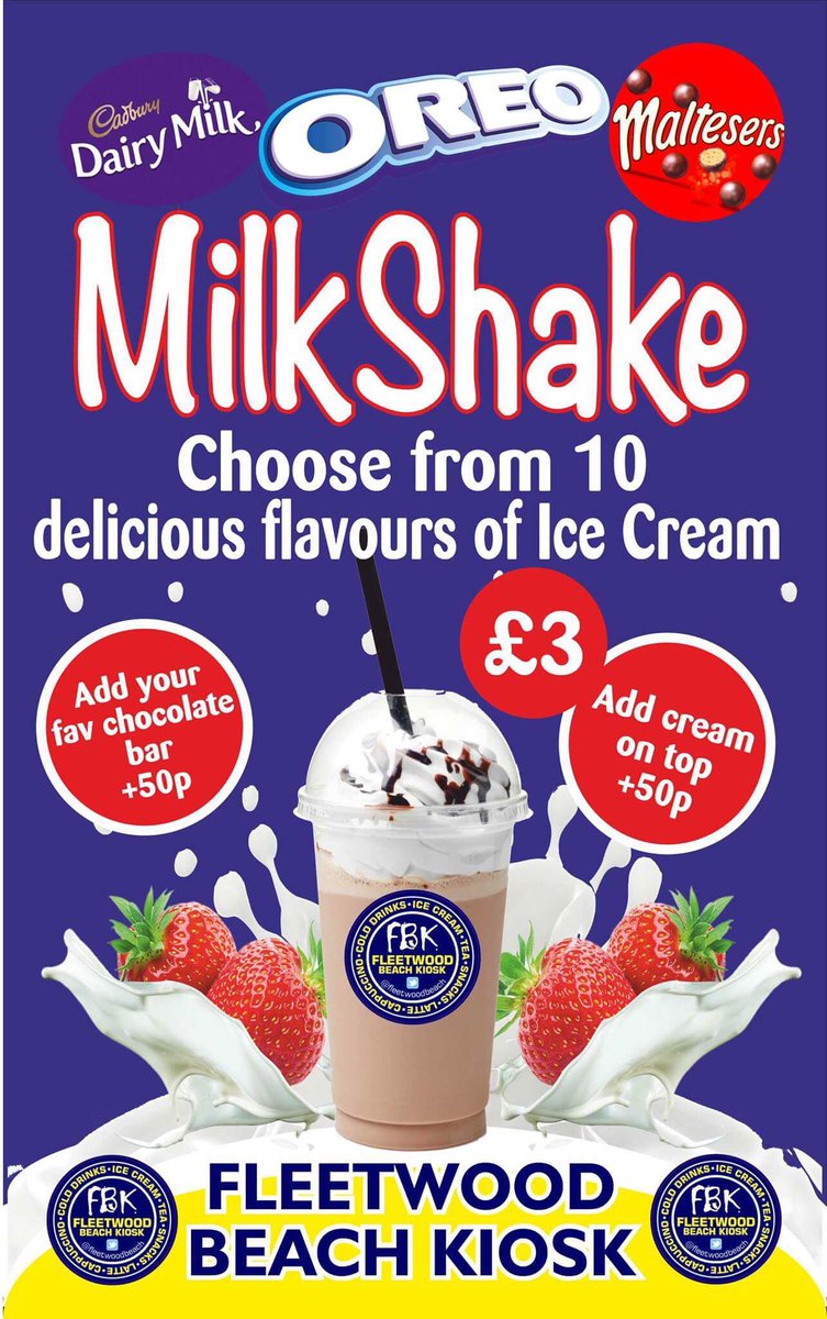 fleetwoodbeach's tweet photo. It's looking more ☔️ than ☀️ today! You can still enjoy our;

#IceCream 🍦🍨🍧
#Milkshakes 🐄🍼🍦
#MealDeals 🌭🍔🌯😋
#BestViews 🏖⛰🚢🌅
#ServiceWithA 😁 https://t.co/SGBpEu70Cq