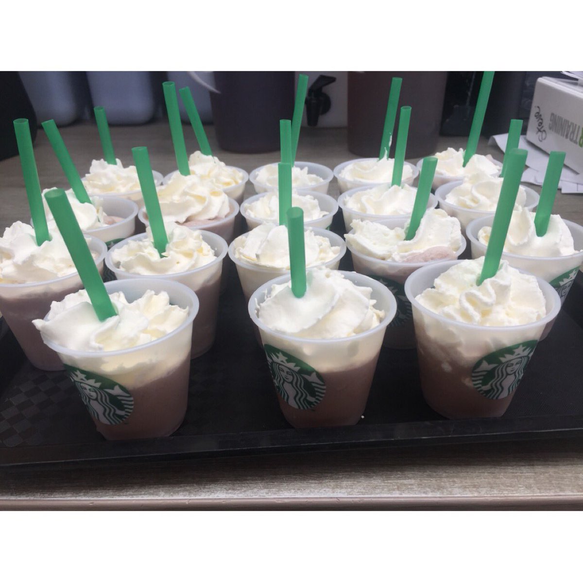 Chocolate cream samples going out today #starbucks #chelmsford #highchelmer #coffee #frappuccino