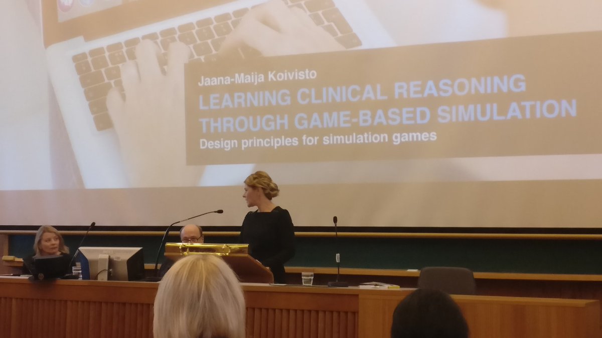 practigame's tweet image. Our CEO Jaana-Maija Koivisto @JaanaMai  about to start her doctoral thesis defense about our game #PhD #thesis @helsinkiuni