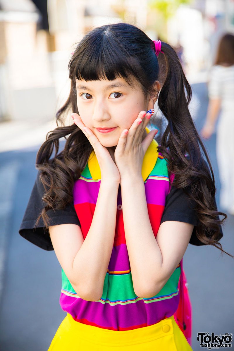 13yearold japanese modelactress apon in harajuku w/ colorful