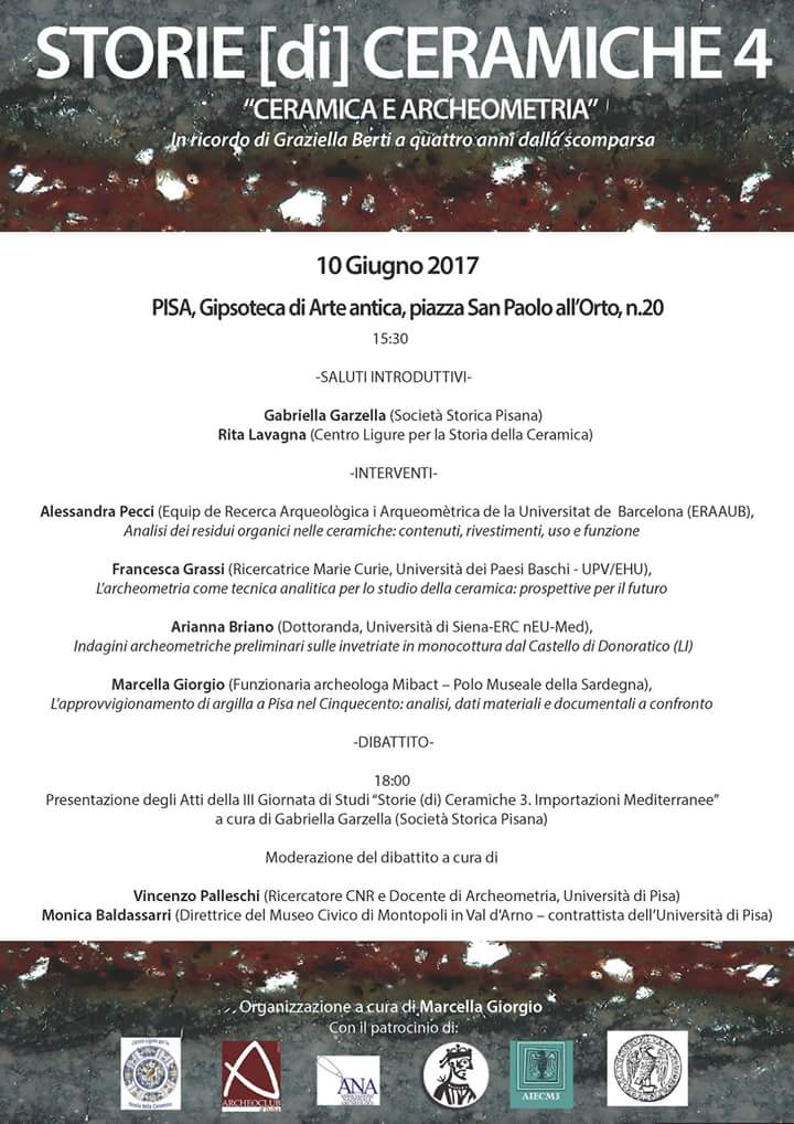 marce_giorgio's tweet photo. A Pisa oggi pomeriggio "Storie (di) Ceramiche 4" in ricordo di Graziella Berti

#storiediceramiche #SdC #SdC4 #comunicarcheo #GraziellaBerti https://t.co/E386k8FLhd