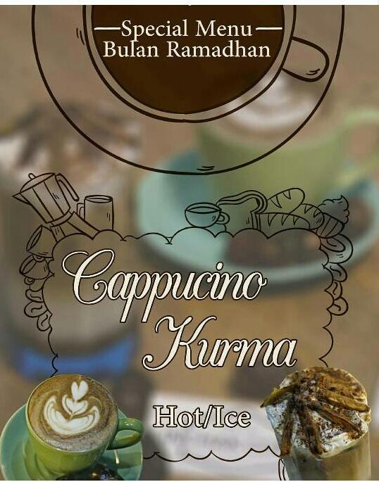 Ketika Cappucino dan Kurma berpadu wuihhh... Sabarrr masih 4,5 jam lagi buat cobain di Linchak Coffee... 😊