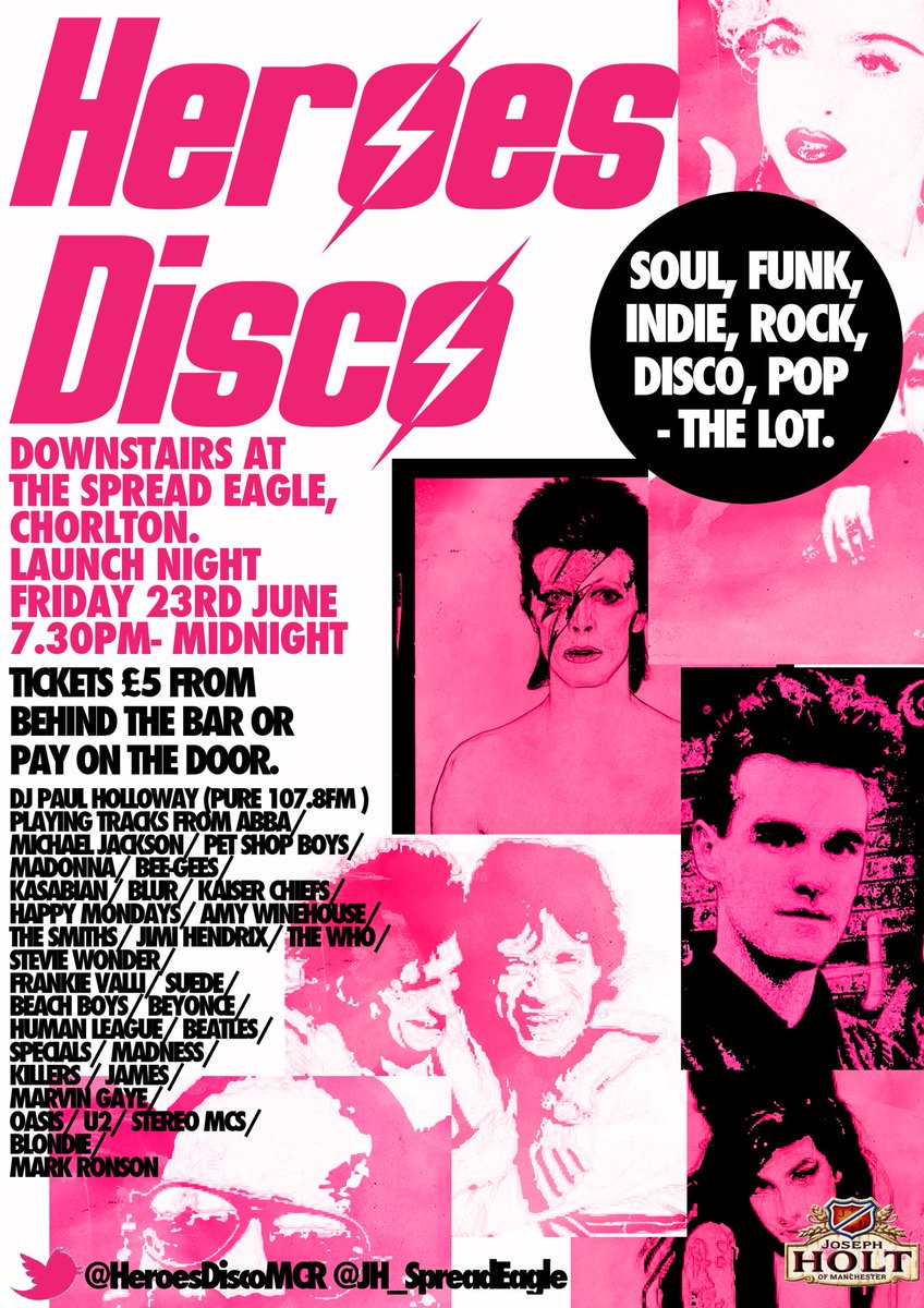 Date for your diary!
Chorlton's new regular night out starts 23/6
Spread the word &amp; we'll see you <a href="/JH_SpreadEagle/">Spread Eagle</a>