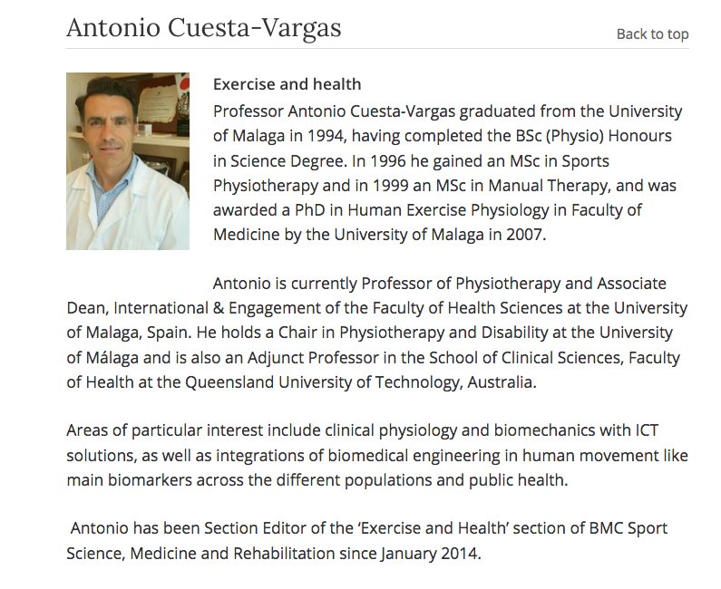 BMC Series on Twitter "Meet the Section Editors of BMC Sports science