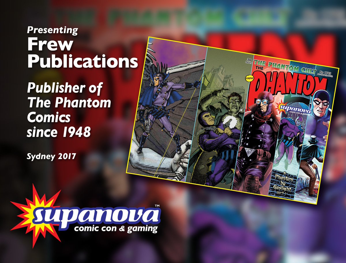 SupanovaExpo's tweet image. Frew Publications, known for its long-running reprint Lee Falk’s The Phantom will be at #sydnova! Find out more: supa.fans/Frew