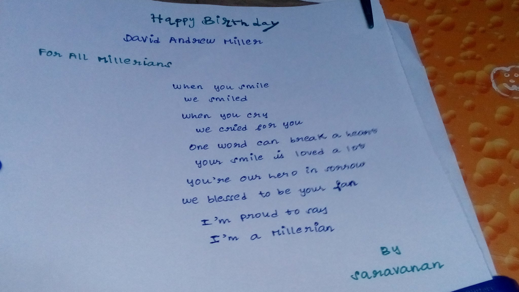   Happy Birthday  David Andrew Miller 