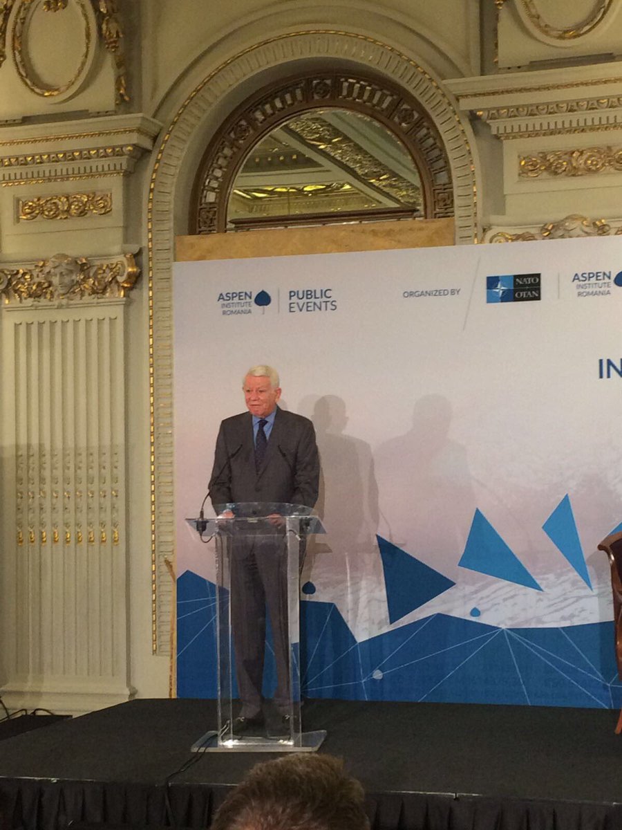 MAERomania's tweet photo. #TeodorMelescanu: coordinated action needed more than ever #EuroAtlantic community strengthens its security&resilience #Aspen conferences https://t.co/QoUuJxVbJr