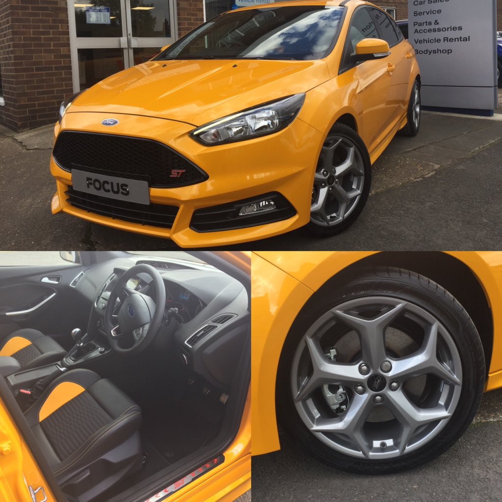 Available NOW! Focus ST2 in Tangerine Scream. Contact us for details. #FordPerformance #FastFord #tangerinescream