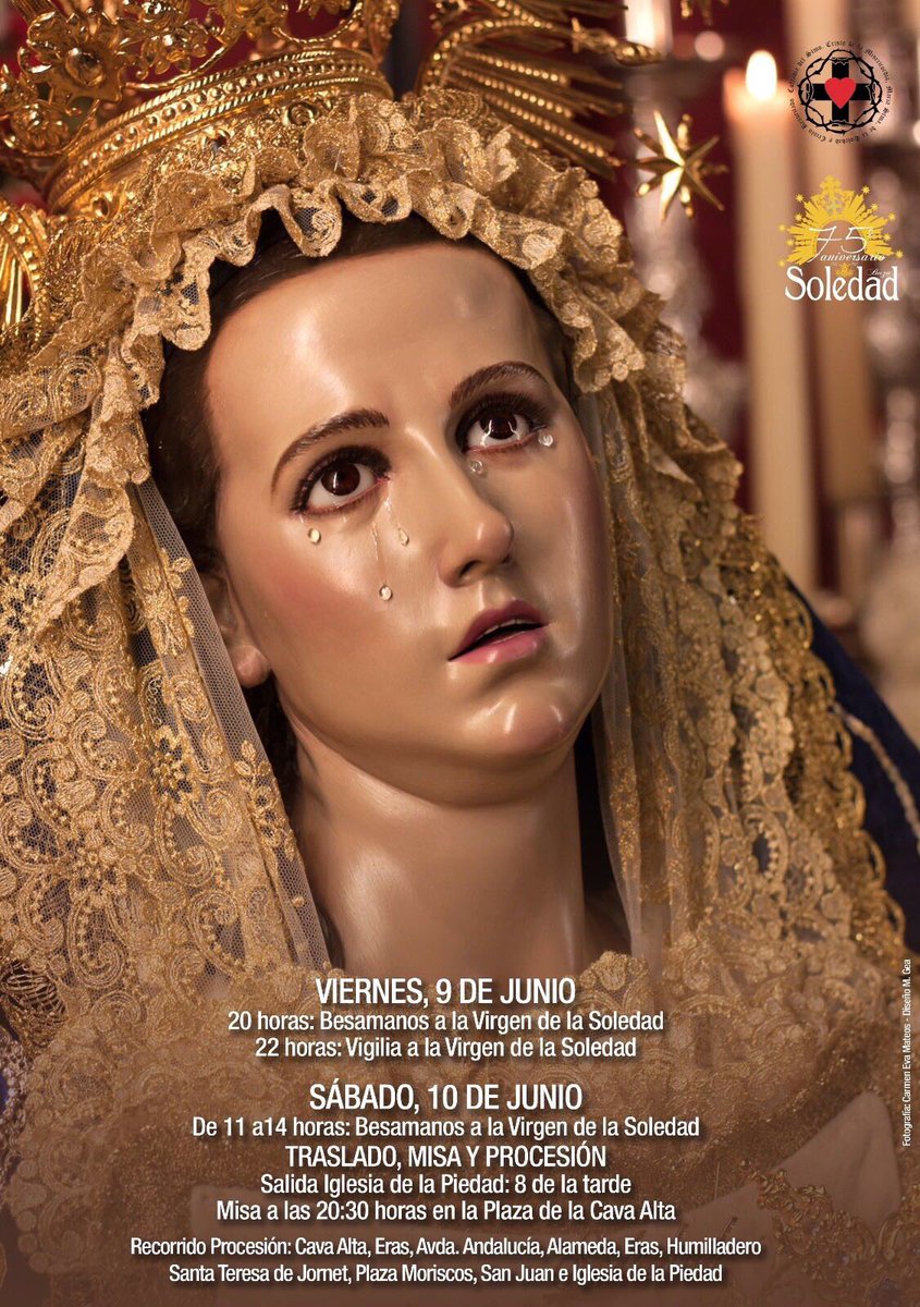 Salida extraordinaria hoy a las 8 75 aniversario Soledad <a href="/bazasemanasanta/">semanasantadebaza</a> <a href="/C_SantiagoBaza/">Cofradía Santiago</a> <a href="/Cofrada_Esperan/">Hdad_Esperanza</a> @PasionDeGranada @acmlazarorueda