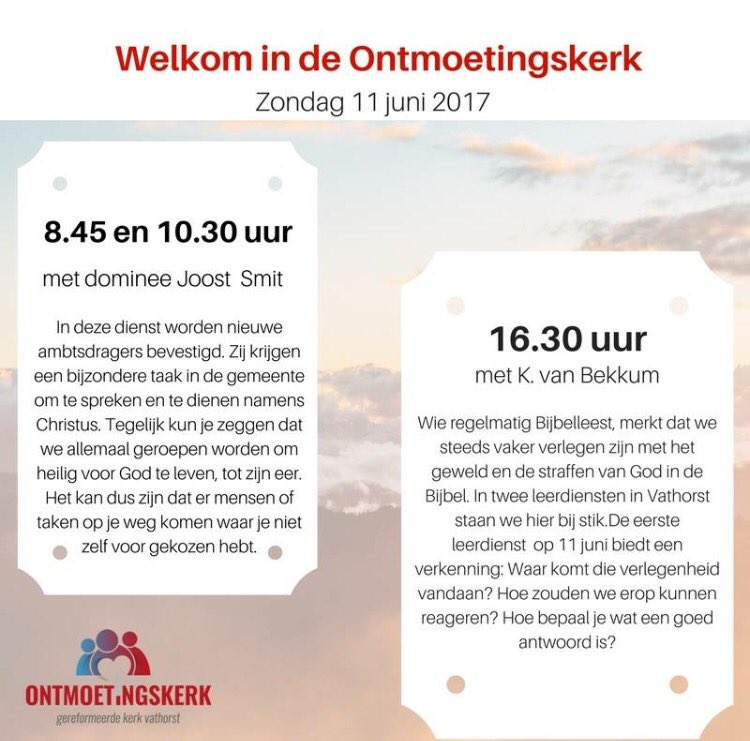 Welkom in de #Ontmoetingskerk #11juni