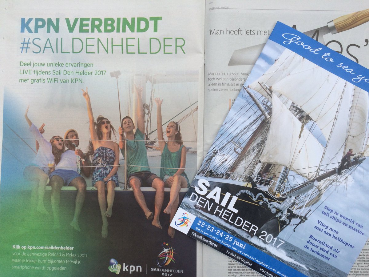 Nog 11 dagen en dan Sail Den Helder 2017, samen met de Marinedagen. Vandaag in de regionale media onze advertentie. <a href="/KPN/">KPN</a> @SailDenHelder17