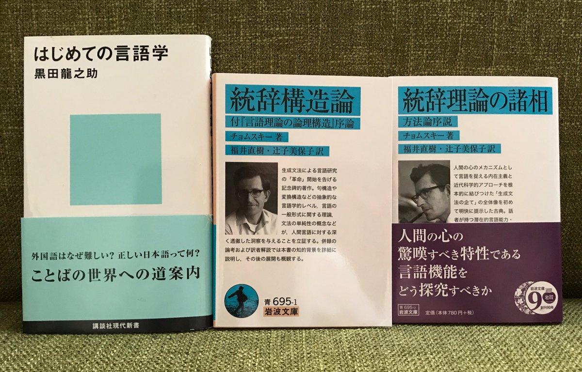 伊藤聡 いまは チョムスキー 統辞構造論 岩波文庫 を読んでいます いきなり難しい内容だが これが言語学 ってやつか という知的興奮がある 本を読むって楽しい 最高だ