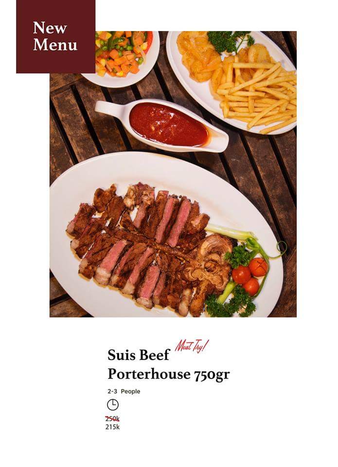 Suis Beef Porterhouse 750 gr launching hari ini sabtu tgl 10 juni 2017 ... silahkan datang utk mencobanya !!!