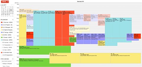 2017Aspac's tweet photo. There are 17 different type of activities running separately on time.
#2017JCIASPAC #JCINEWS https://t.co/RkGe8HjIIs