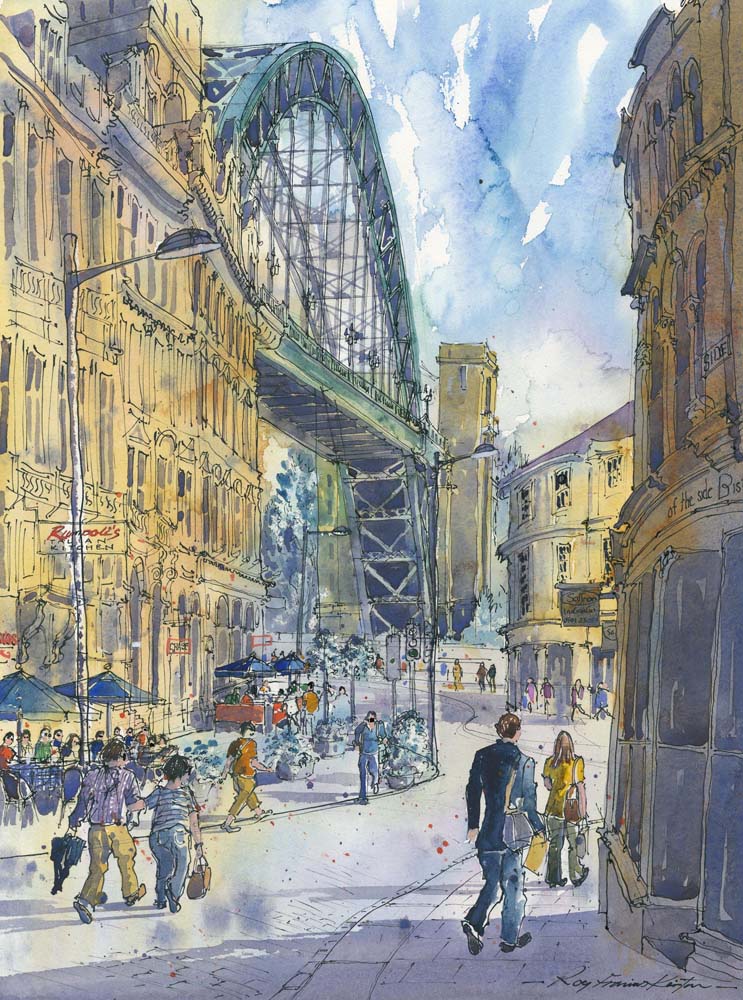 Tyne Bridge and The Side by Roy Francis Kirton  ow.ly/Q66Wj #Art #Newcastle <a href="/luvthenorth444/">luvthenorth.com</a>