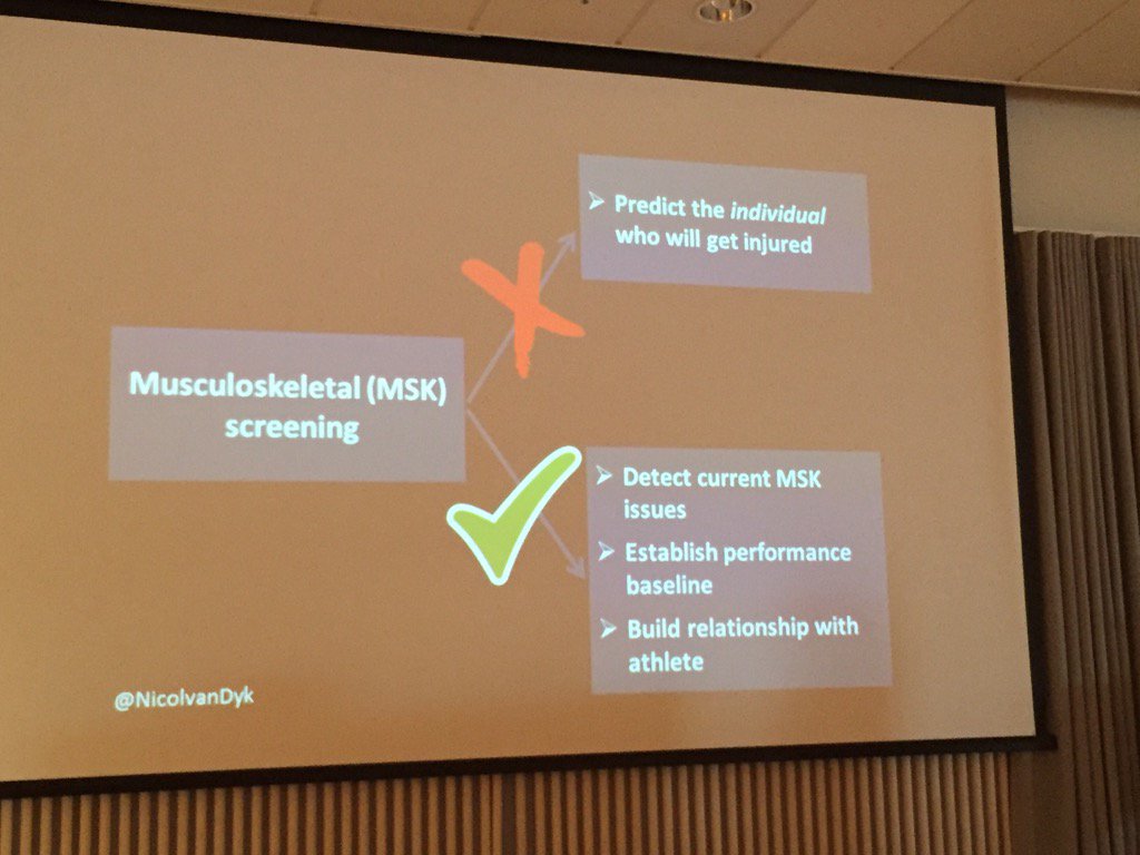 BJSM_BMJ's tweet photo. Summarizing what screening does and what it doesn't in one slide. 💥 good work @RoaldBahr @NicolvanDyk @clare_ardern https://t.co/wMxKqVaOoF