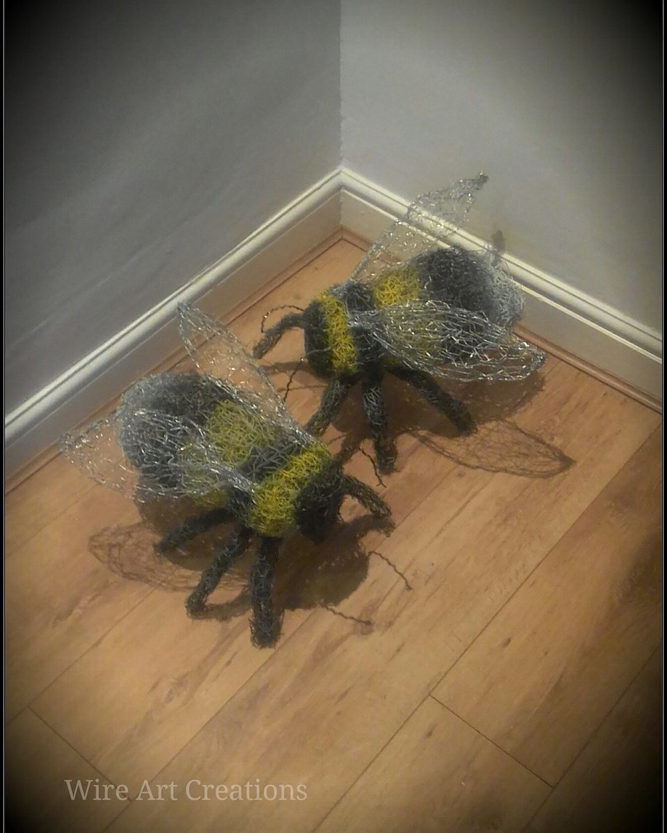sgray046_art's tweet photo. Giant Bumblbees from wire netting.
#wireart #wiresculpture #bees #insects #savethebees #nature #pollenator #handmade #etsyshop https://t.co/CIojCdq50c