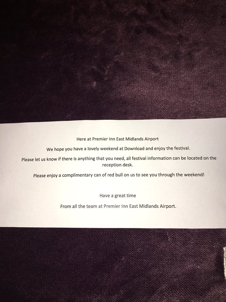 A great night sleep followed by an amazing day at download. Keeping all our guests going ! #downloadfestival #PIWOW