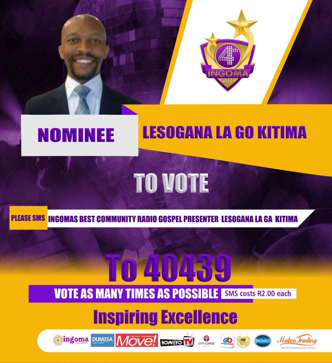 JUSTTWISTA's tweet photo. Please Vote as much as possible...
Sms "INGOMAS BEST COMMUNITY RADIO GOSPEL PRESENTER LESOGANA LA GO KITIMA" TO 40439
@lagokitima #INGOMAS https://t.co/cFEVXOTsFy