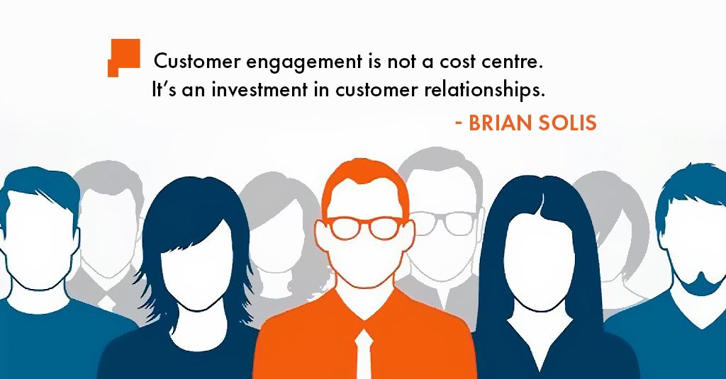 briansolis's tweet image. “Customer engagement is not a cost center, it’s an investment in relationships.” Via @vue_ai