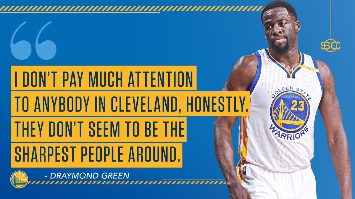 Draymond Green didn't hold back when asked about Cavs fans. http://es....