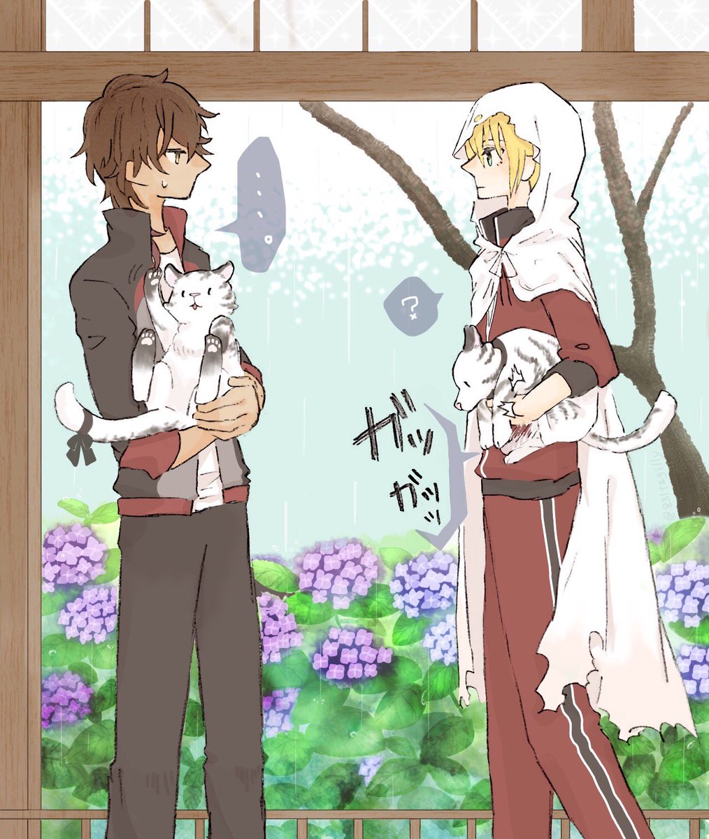 伽羅ちゃんとまんばちゃんの虎の抱き方の違いについて考えてた時の。まんばちゃんは多分小脇に抱える…🤔 